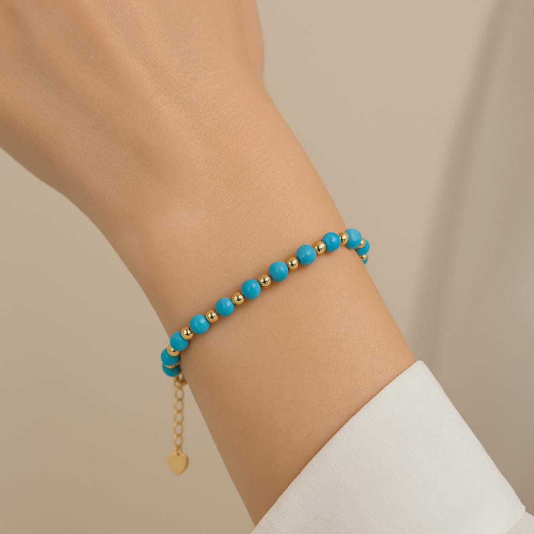 Bracelet Autoconfianza and Valentia of Turquoise Natural