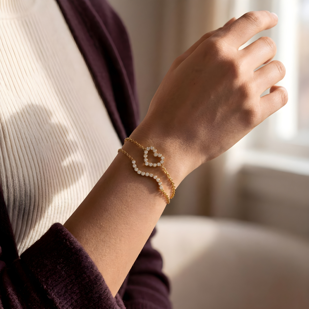 Bracelet Heart Sparkling