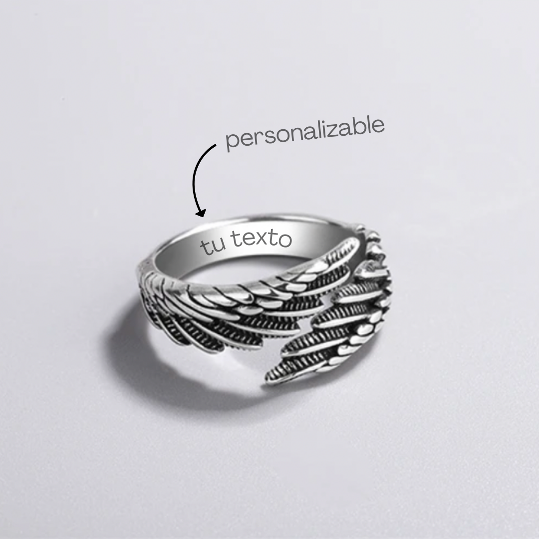 Ring Angel Wings Personalized with Name