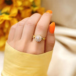 Ring Sunflower Sparkling Love and Friendship