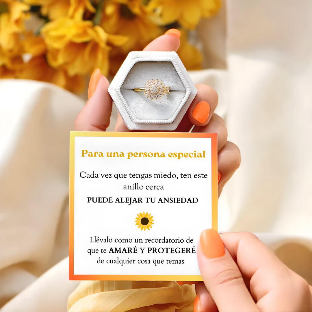 Ring Sunflower Sparkling Love and Friendship