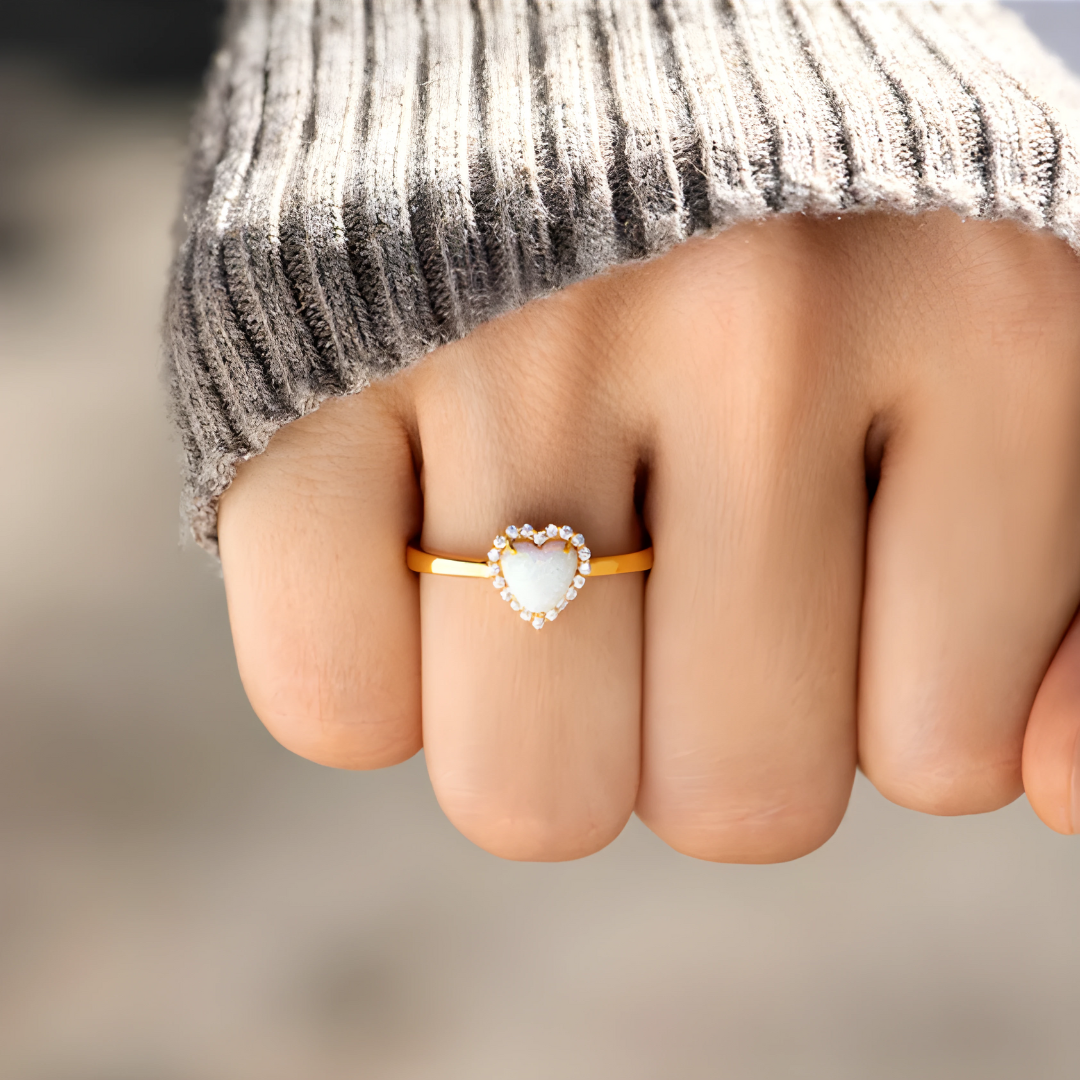 Ring Heart Opal