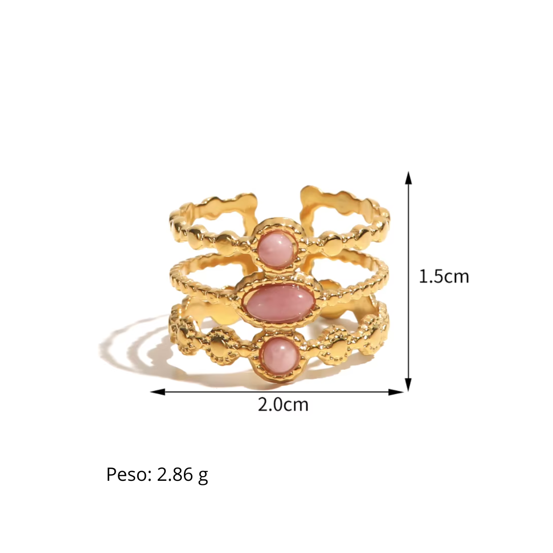 Ring Amulet Opal Rose