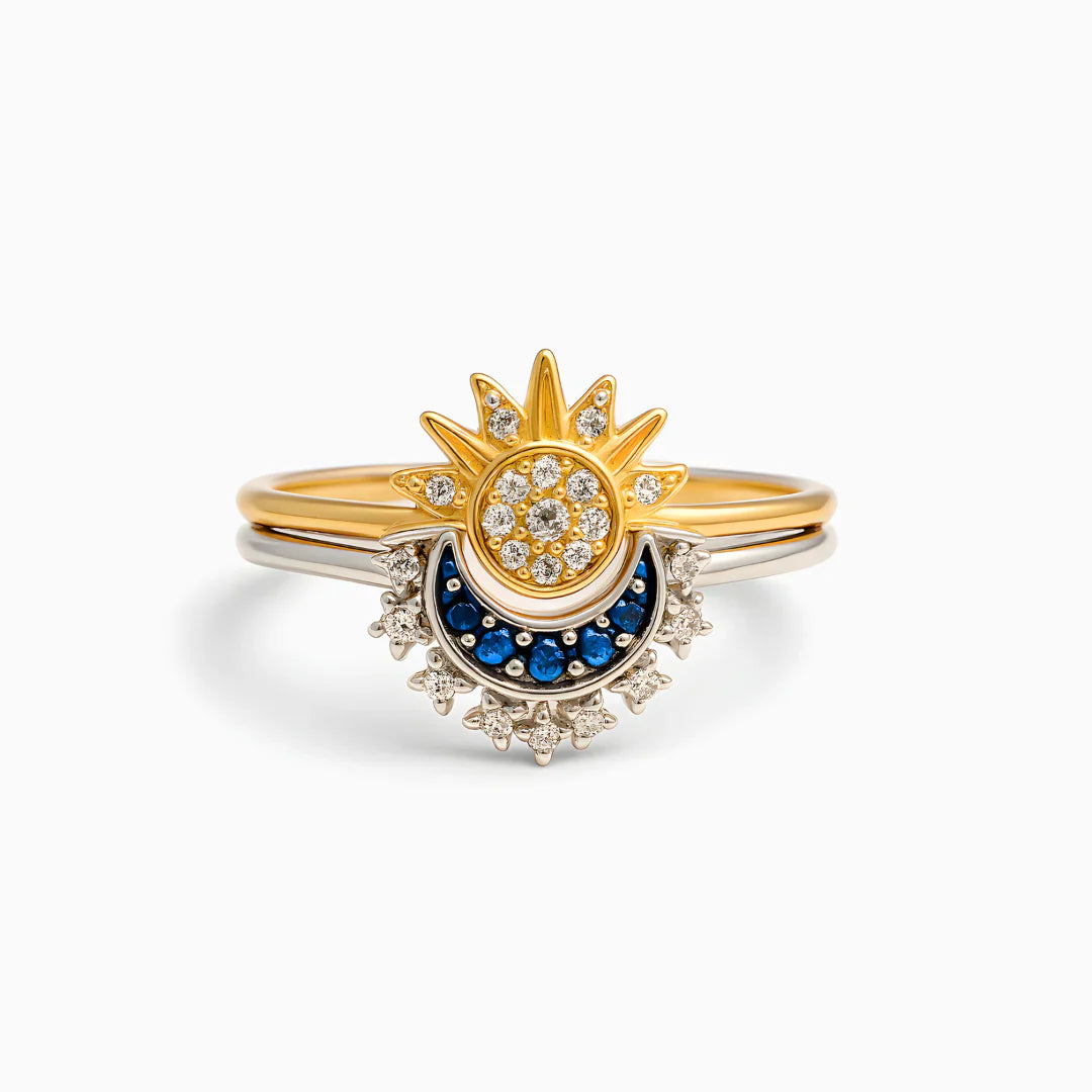 Set of Two Rings Celestiales Sun & Moon