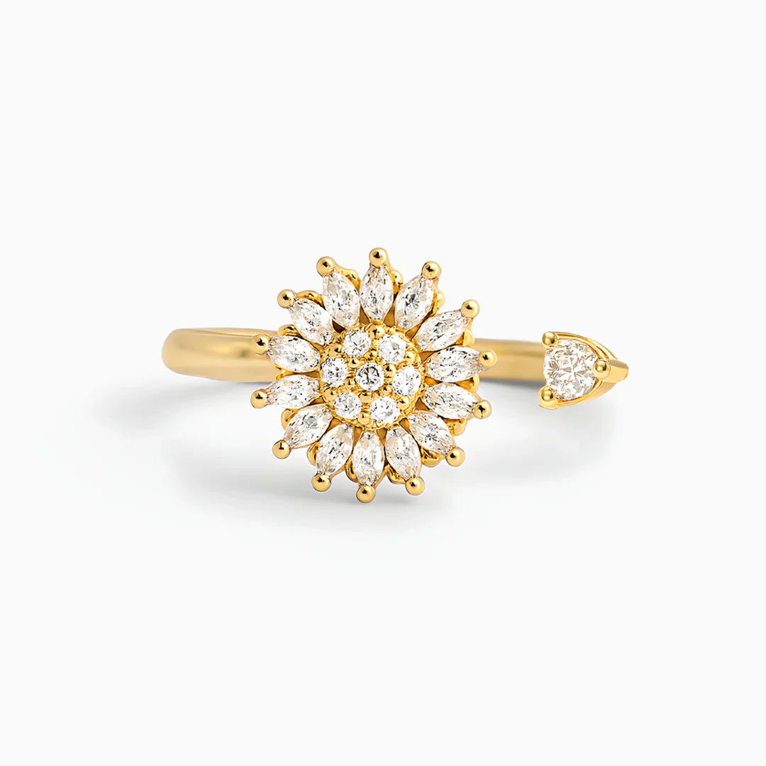 Ring Sunflower Sparkling Love and Friendship