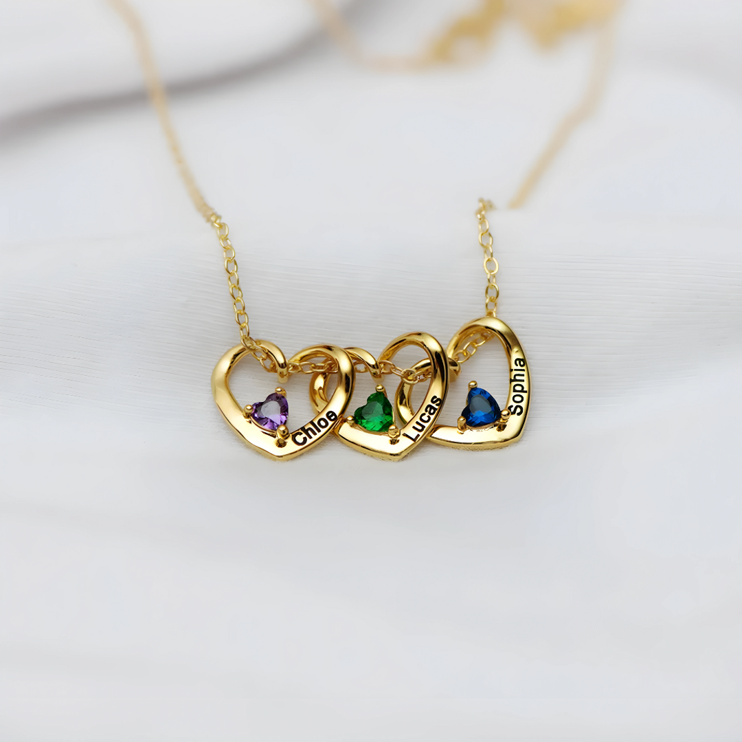Necklace Hearts Interlocking
