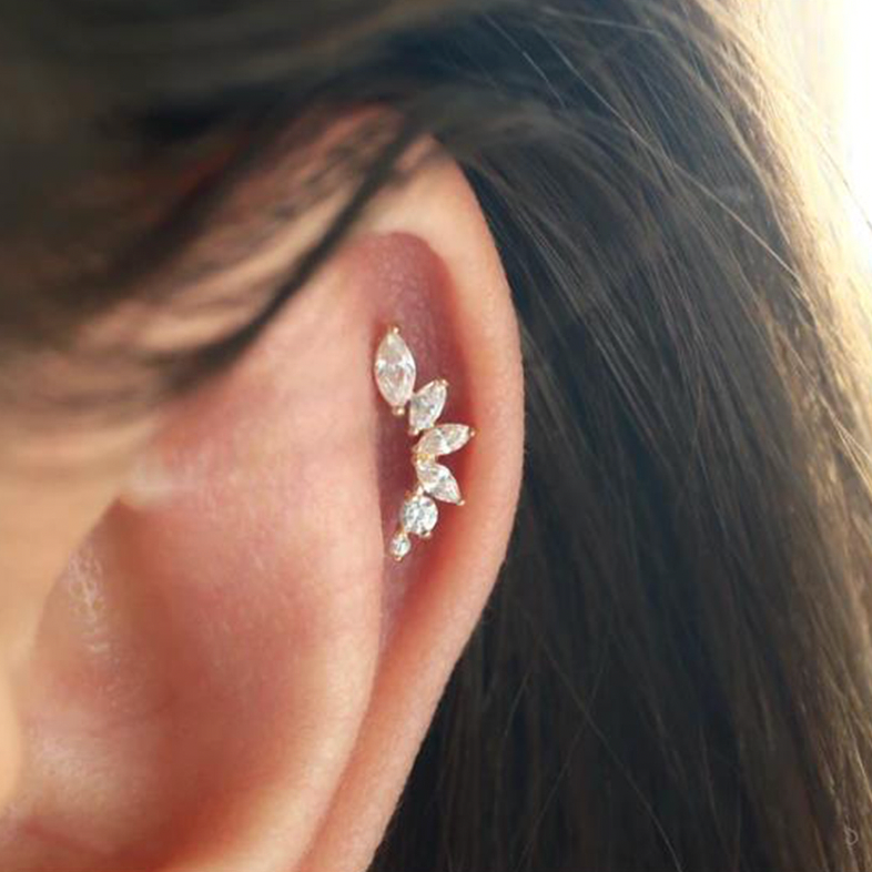 Earrings Diamond Flowers