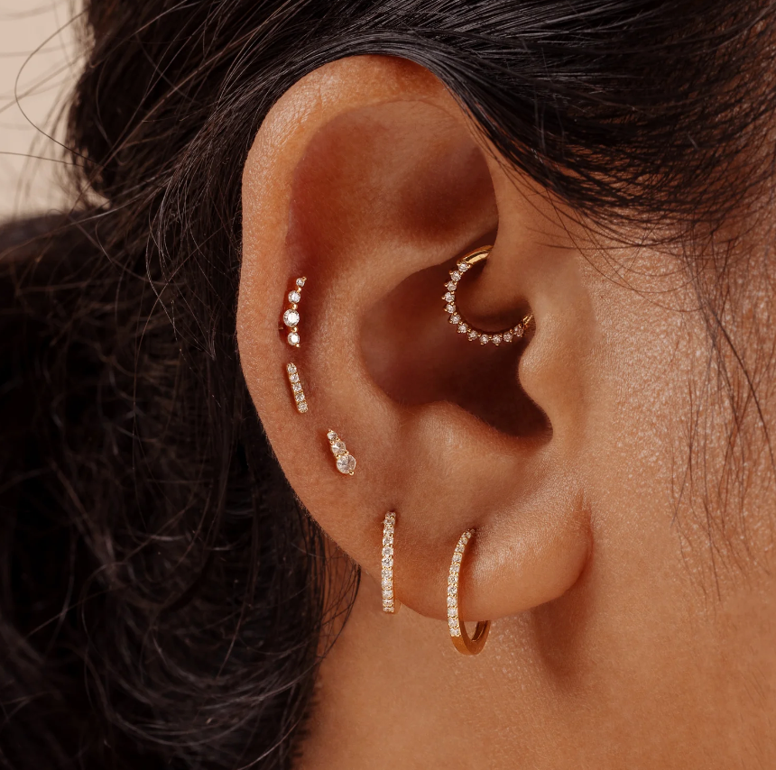 Earrings Gold Diamond