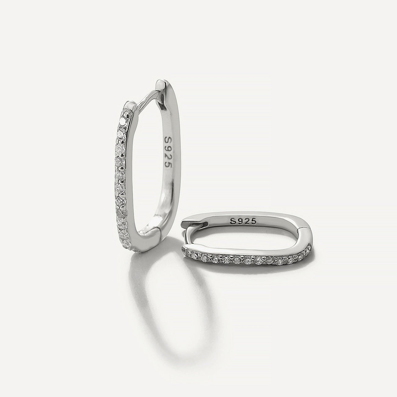 Earrings Huggie Cubic