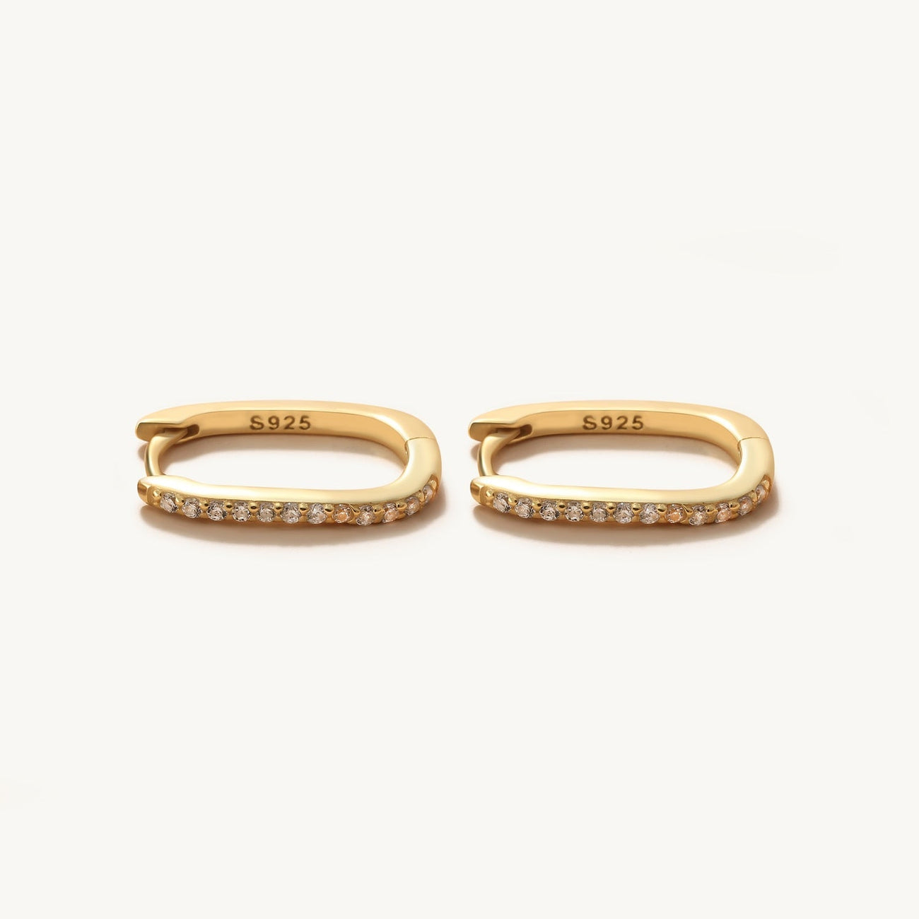 Earrings Huggie Cubic