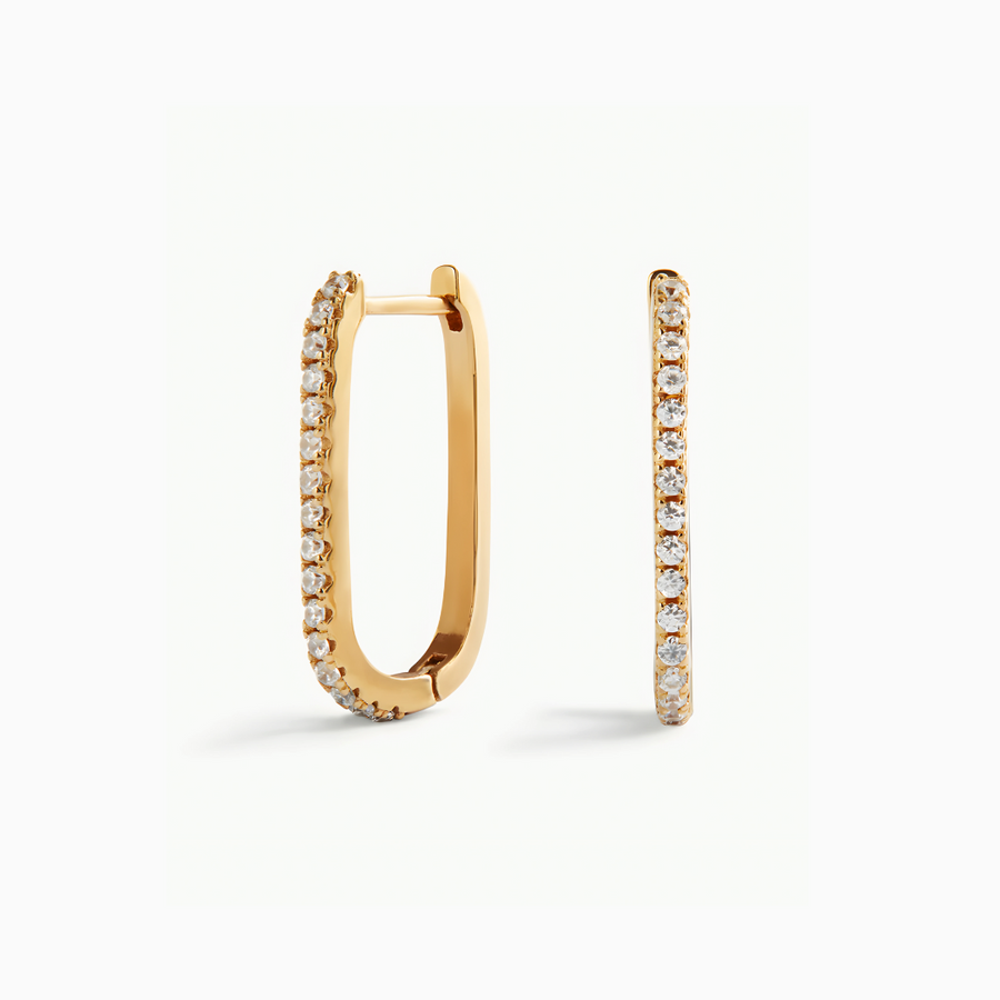 Earrings Huggie Cubic