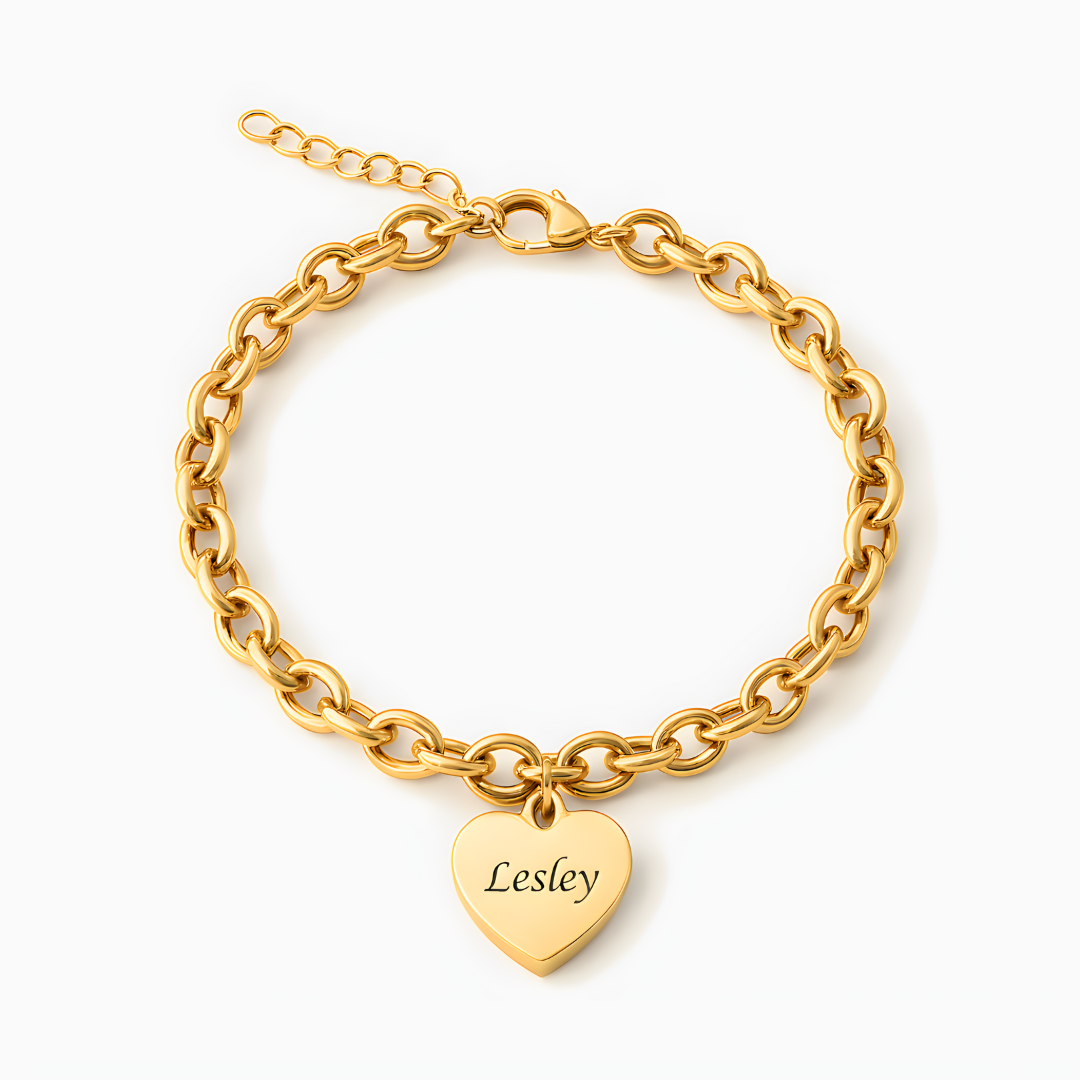 Bracelet of Hearts Personalized Hasta 6 Hearts