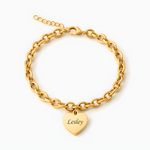 Bracelet of Hearts Personalized Hasta 6 Hearts