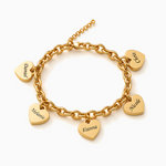 Bracelet of Hearts Personalized Hasta 6 Hearts