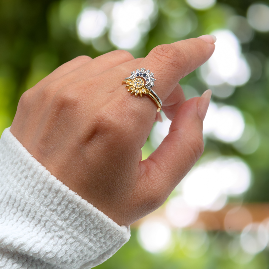 Set of Two Rings Celestiales Sun & Moon