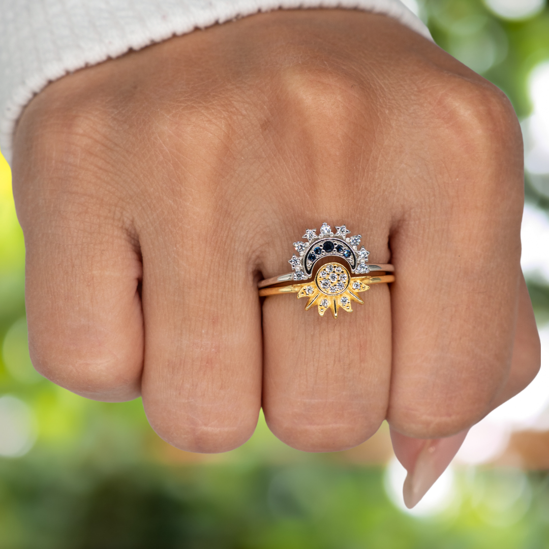 Set of Two Rings Celestiales Sun & Moon